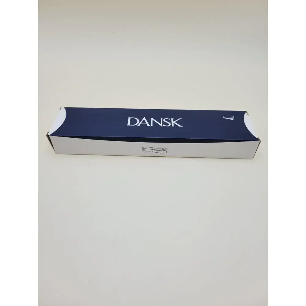 Dansk Wood Salad Server Set of 2 Brown Silver Metal Open Box